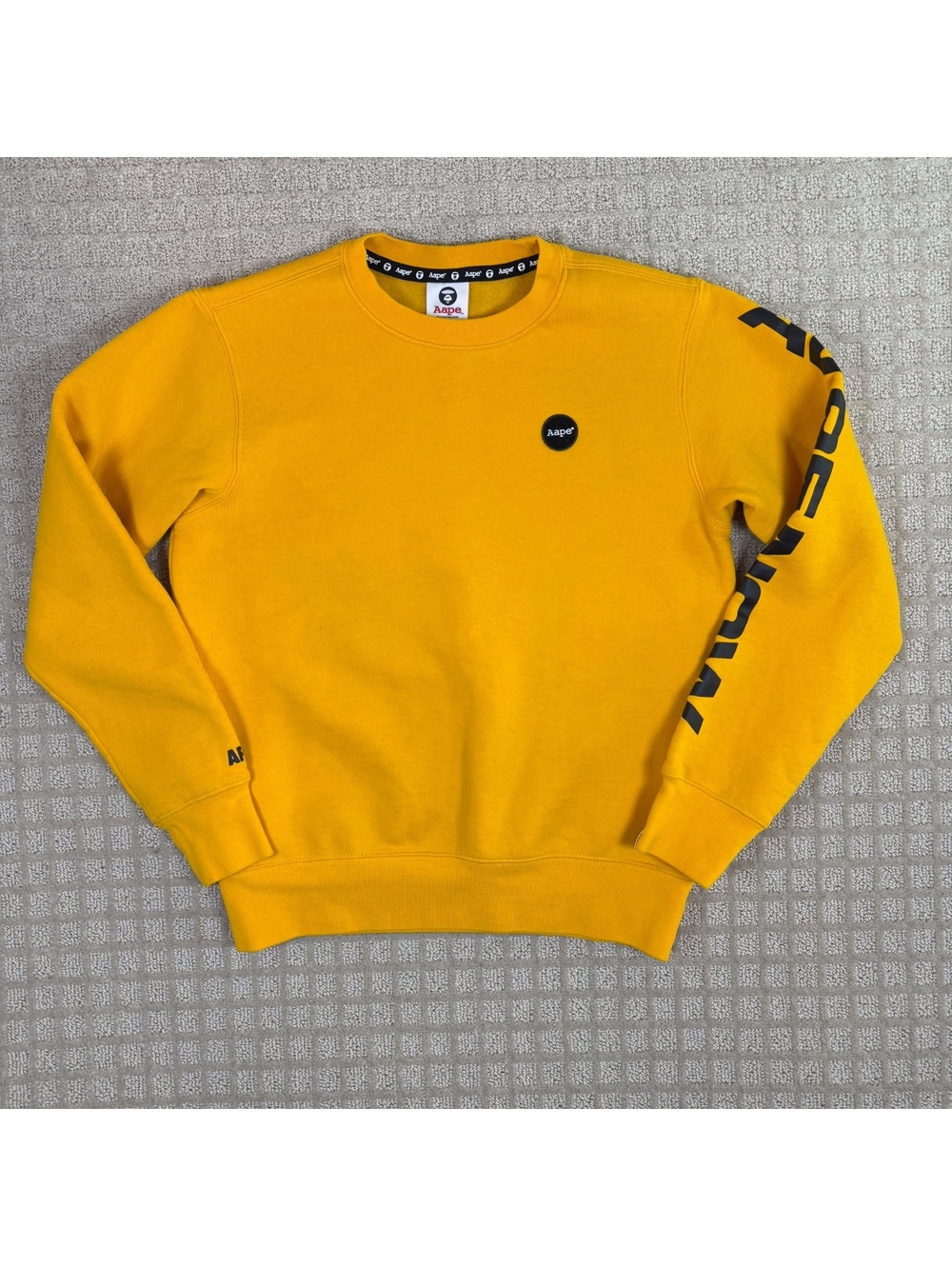 AAPE By A Bathing Ape Yellow Logo Crewneck Medium AAPE NOW